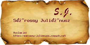 Sárossy Juliánusz névjegykártya